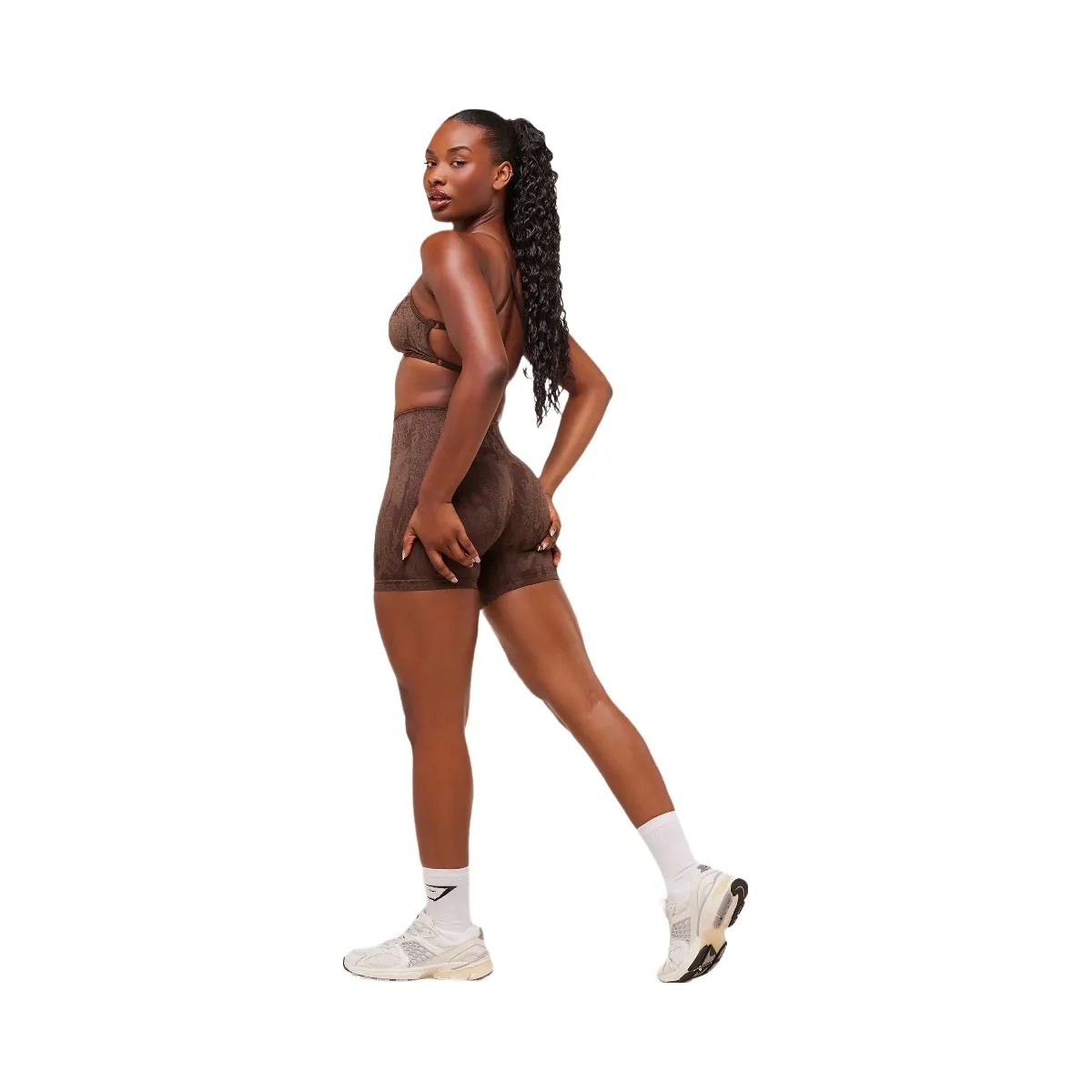 Gymshark Adapt Camo Seamless Shorts - Archive Brown/Soft Brown - HypeFly India View 4
