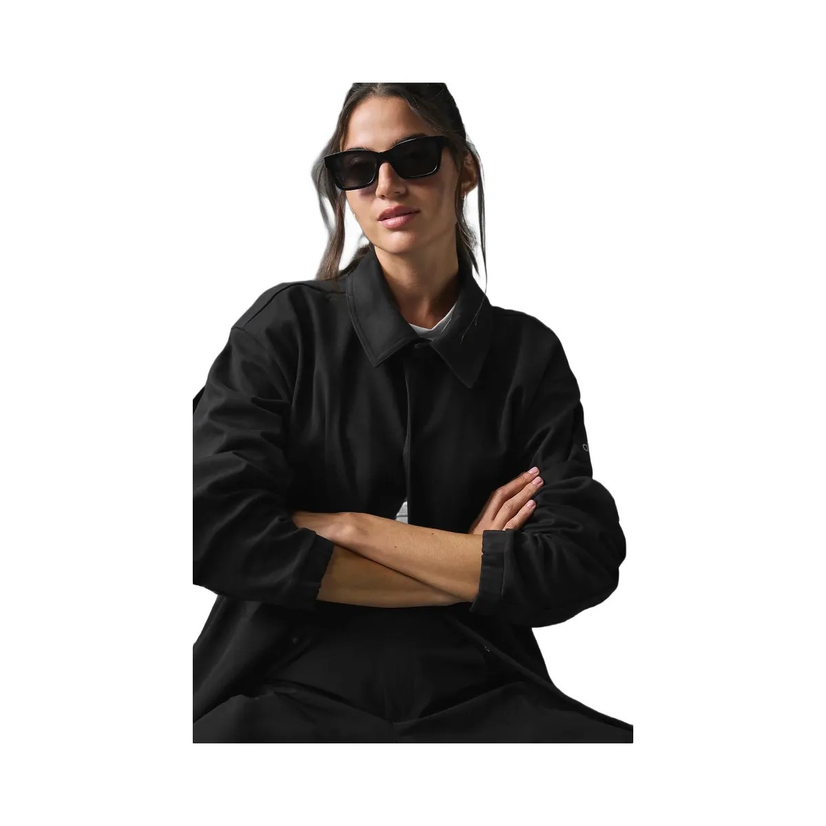 Alo Women's Edition Sueded Jacket - Black - HypeFly India View 3