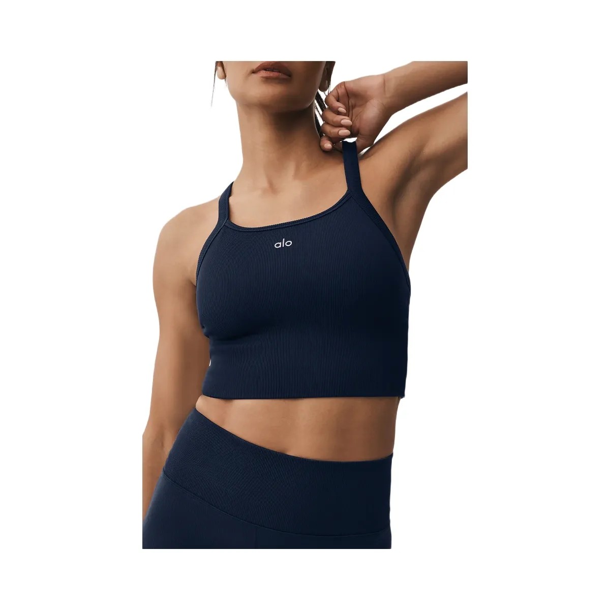 Alo Women's Seamless Ribbed Favorite Bra Tank - Navy - HypeFly India View 1