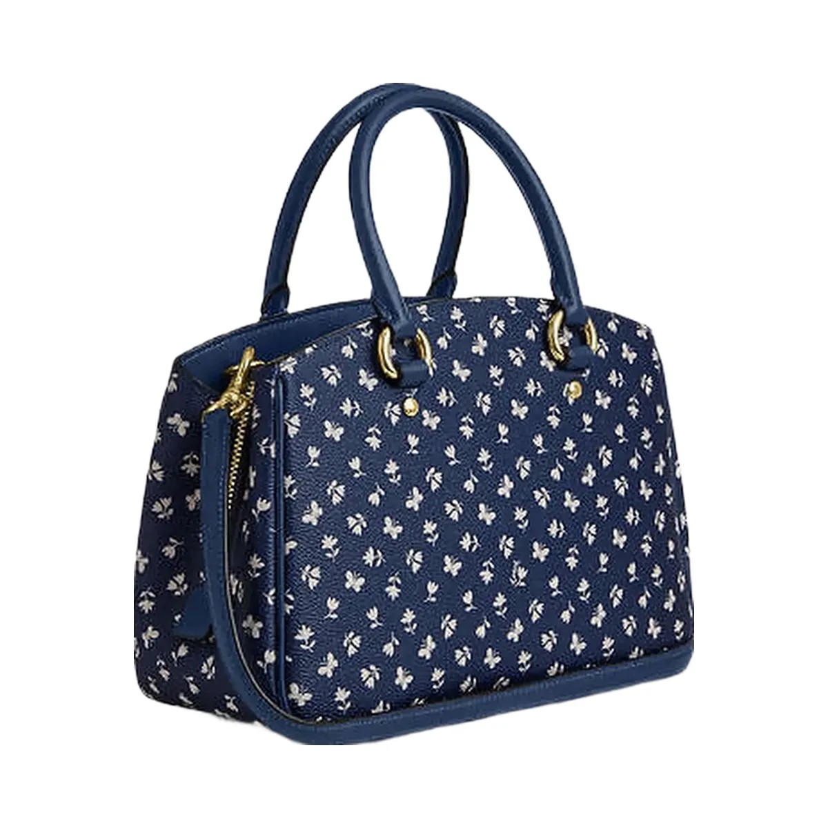 Coach Savannah Small Carryall Bag With Floral Print Gold-Deep Blue Multi - HypeFly India View 2