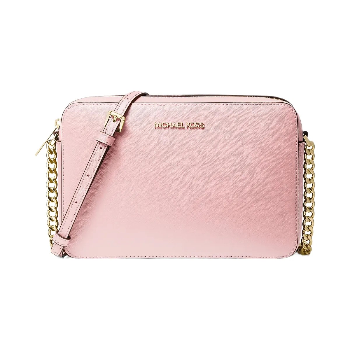 Michael Kors Jet Set Large Saffiano Leather Crossbody Bag Powder Blush - HypeFly India View 1