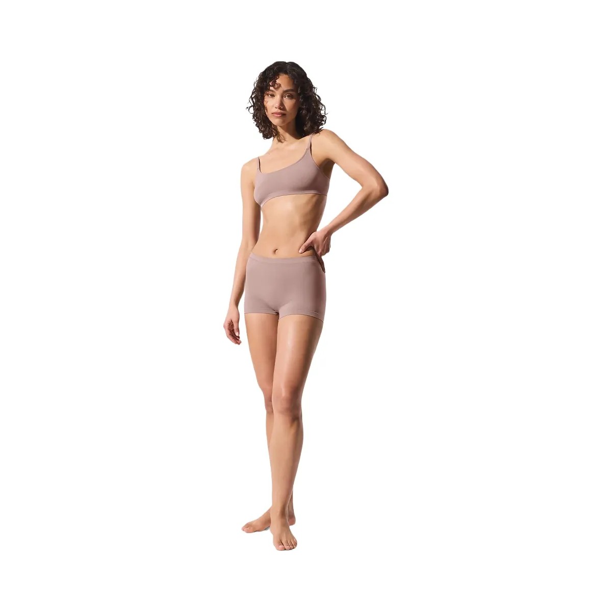 Alo Women's Sheer Glow Boyshort - Taupe - HypeFly India View 5