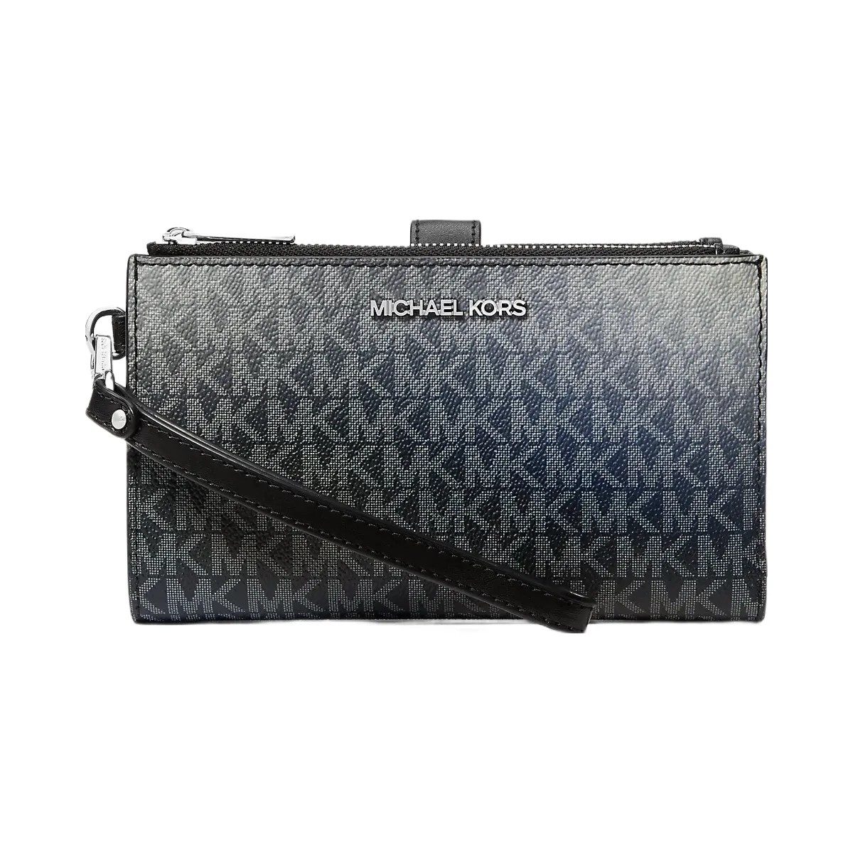 Michael Kors Jet Set Large Ombre Signature Logo Wristlet Black Combo - HypeFly India View 1
