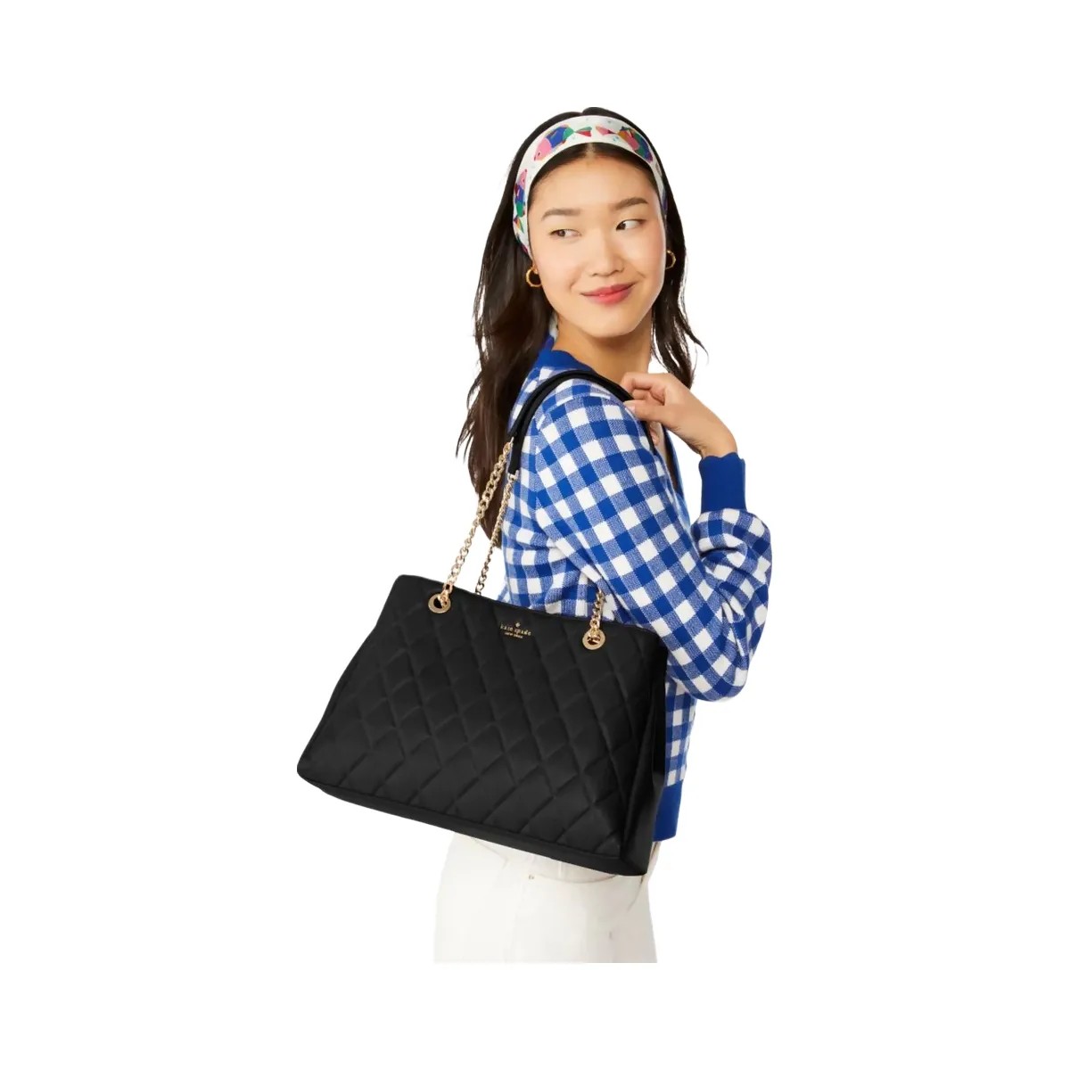 Kate Spade Carey Quilted Tote Black - HypeFly India View 2