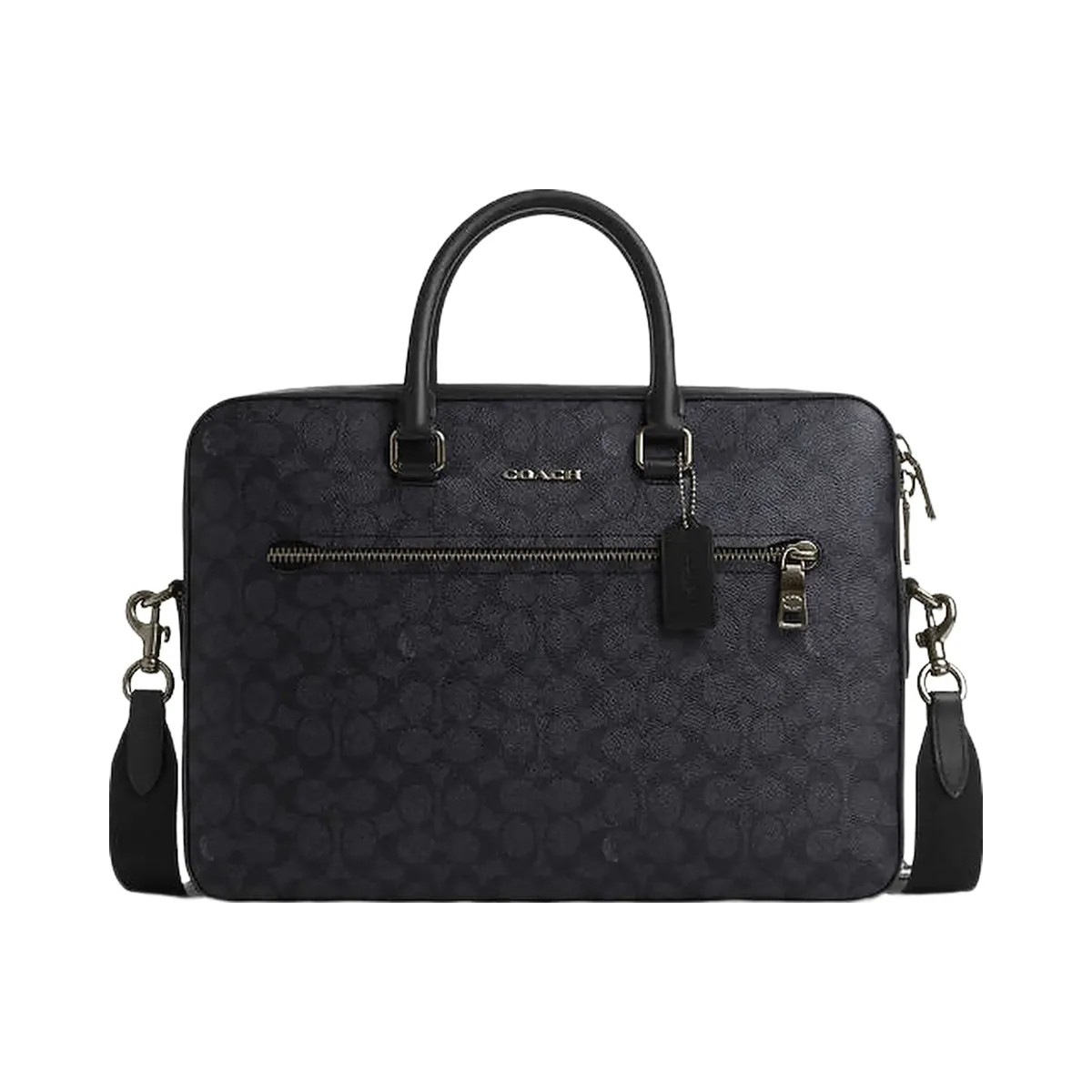 Coach Ethan Slim Brief In Signature Canvas Signature Canvas-Gunmetal-Charcoal-Black - HypeFly India View 1