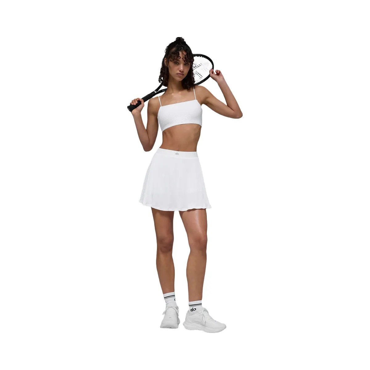 Alo Women's Micro Plisse Tennis Skirt - White - HypeFly India View 5
