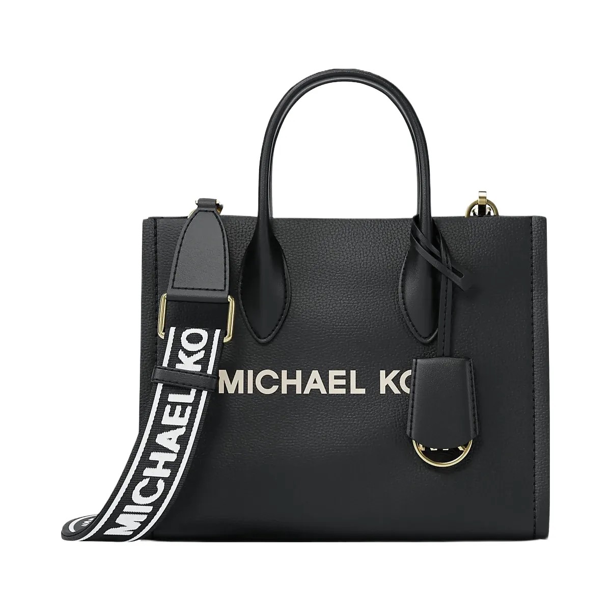 Michael Kors Mirella Small Pebbled Leather Convertible Crossbody Bag Black - HypeFly India View 1
