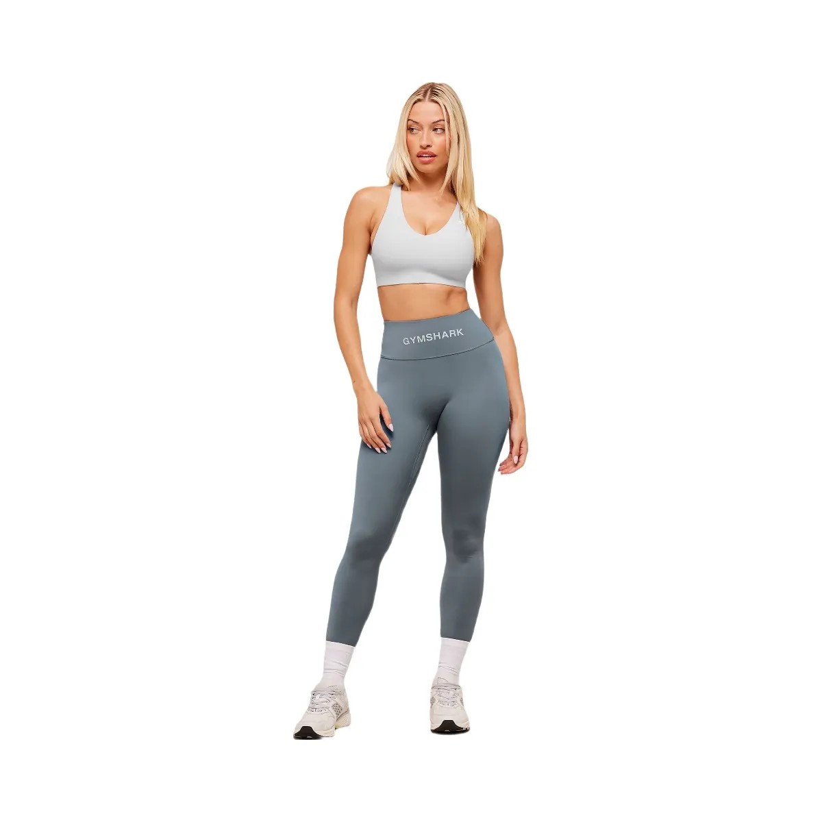 Gymshark Wordmark Waistband Leggings - Iron Blue - HypeFly India View 4