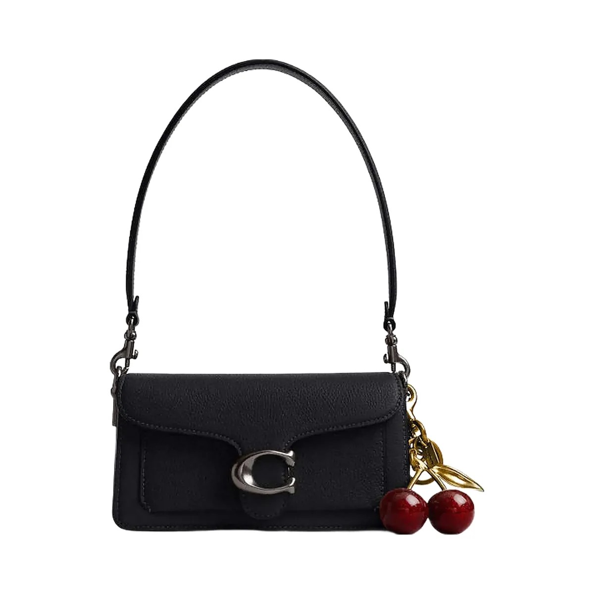 Coach Tabby Shoulder Bag 20 Polished Pebble Leather-Pewter-Black - HypeFly India View 1