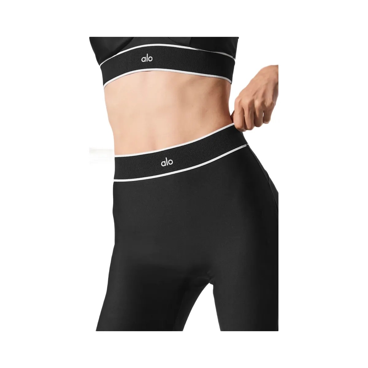 Alo Women's Airlift Mesh High-Waist Darling Stirrup Legging - Black - HypeFly India View 2