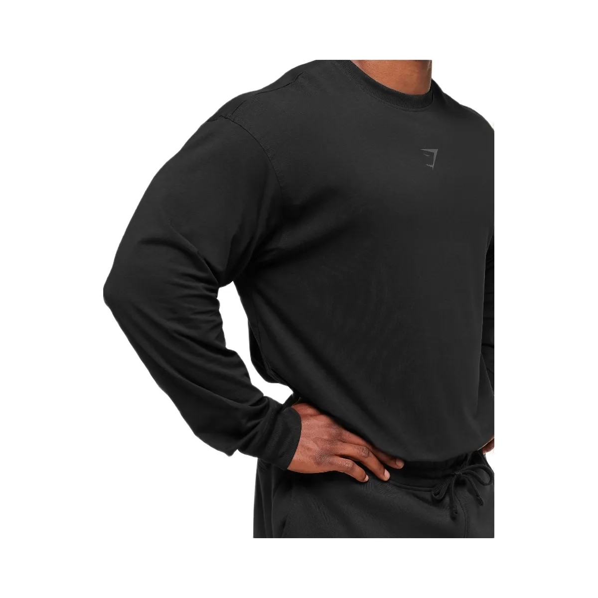 Gymshark Power Long Sleeve T-Shirt - Black/Asphalt Grey - HypeFly India View 6