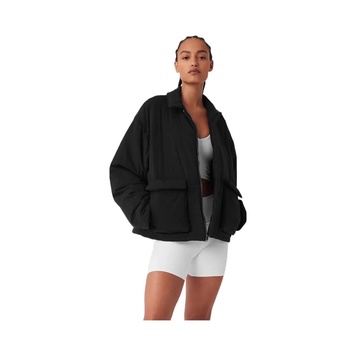 Alo Women's Voyage Utility Cargo Jacket - Black - HypeFly India View 1