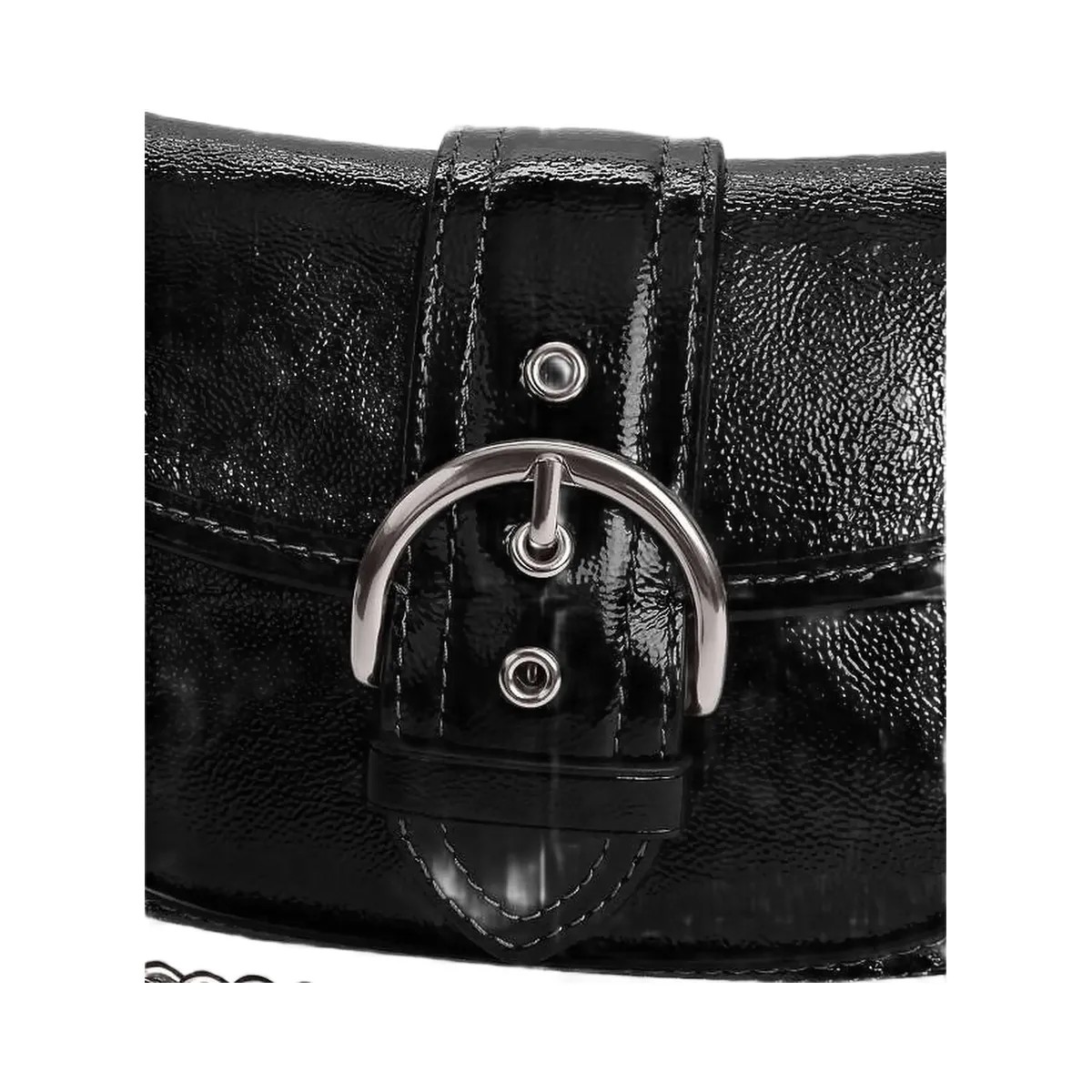 Coach Soho Bag 25 Patent Leather-Silver-Black - HypeFly India View 4