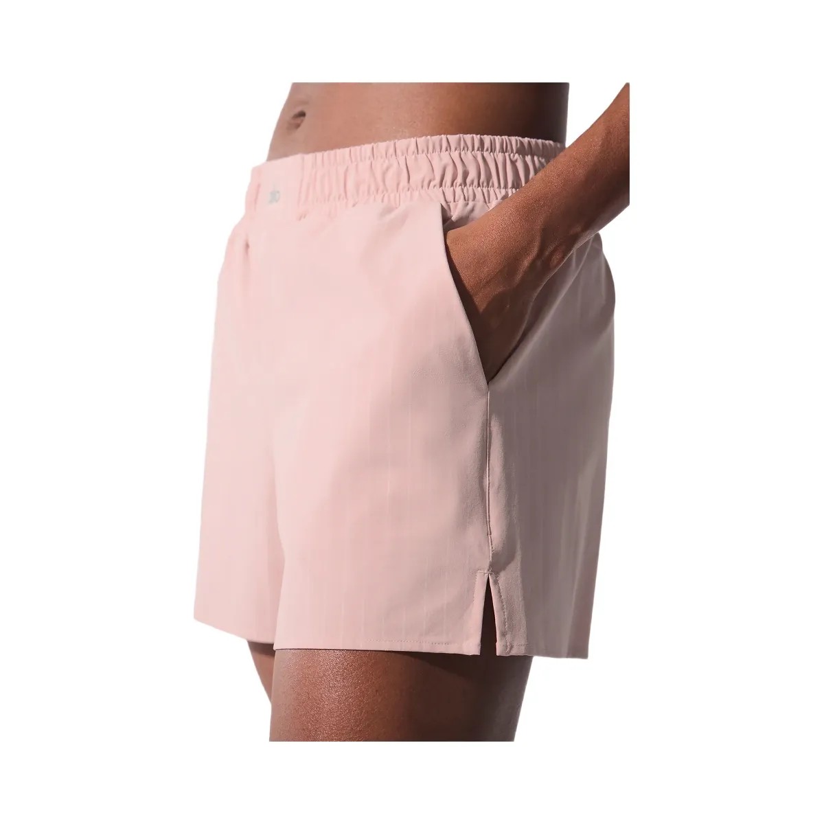 Alo Women's Pinstripe Daylight Boxer Short - Pink Quartz/Ivory - HypeFly India View 2