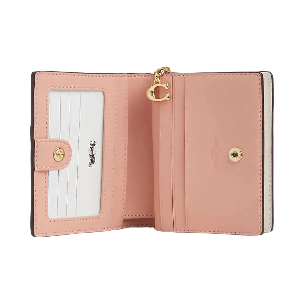 Coach Snap Wallet In Signature Canvas With Floral Print Gold-Sand Multi - HypeFly India View 2