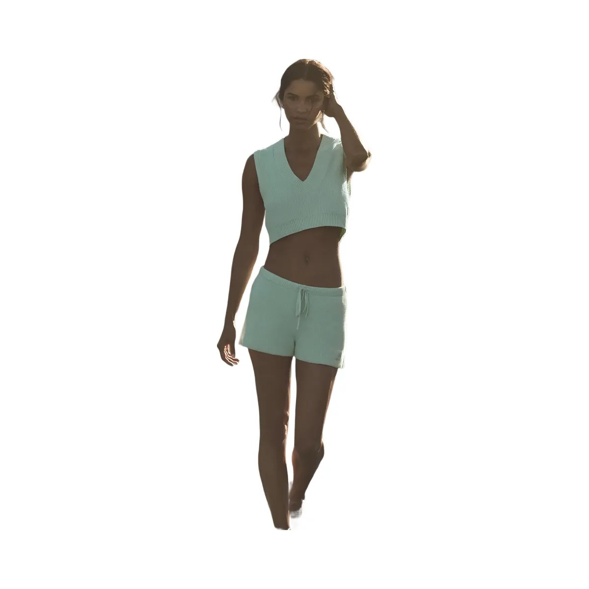 Alo Women's Supernatural Sweater Short - Spearmint - HypeFly India View 6