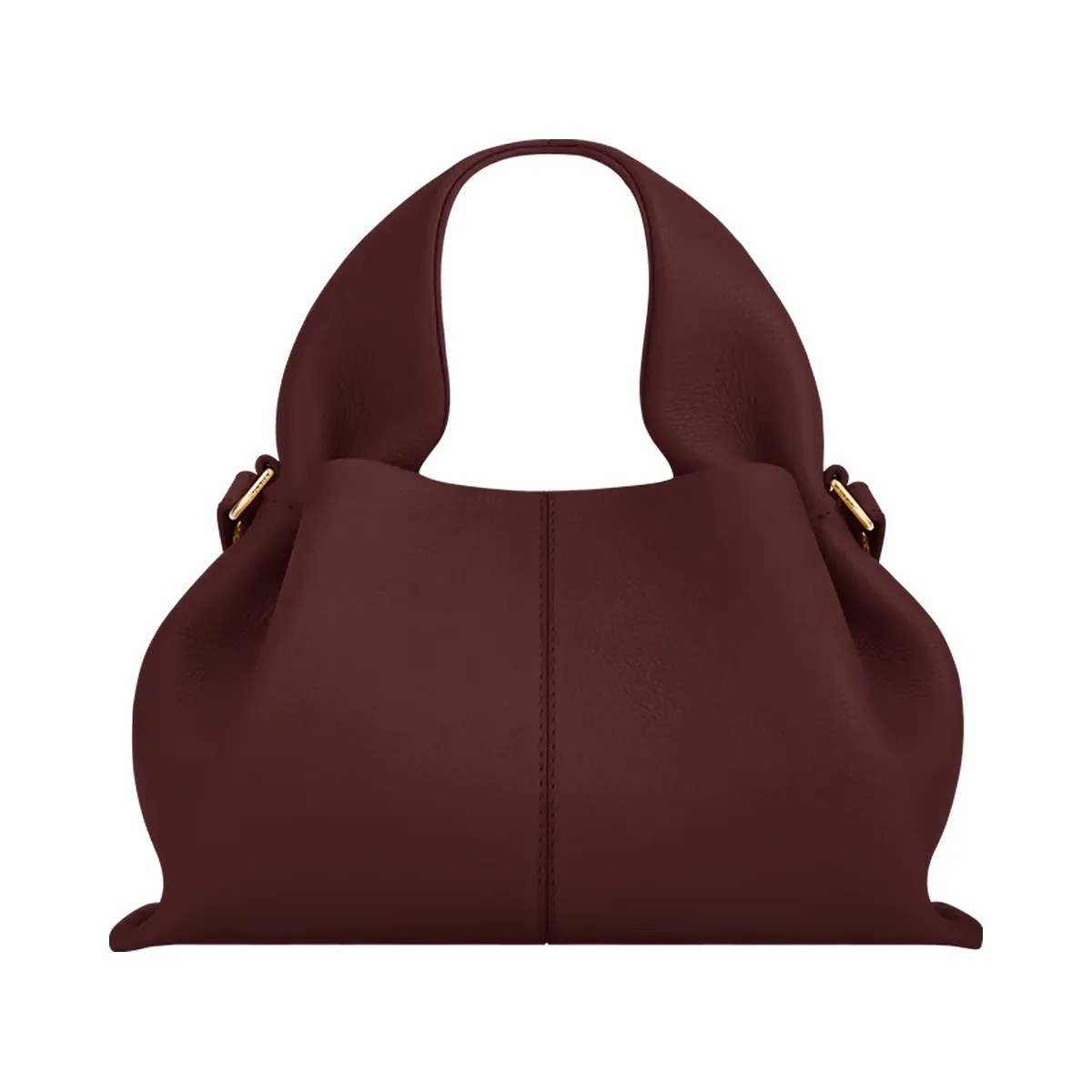 Polene Numero Neuf Mini Textured Black Cherry - HypeFly India View 1
