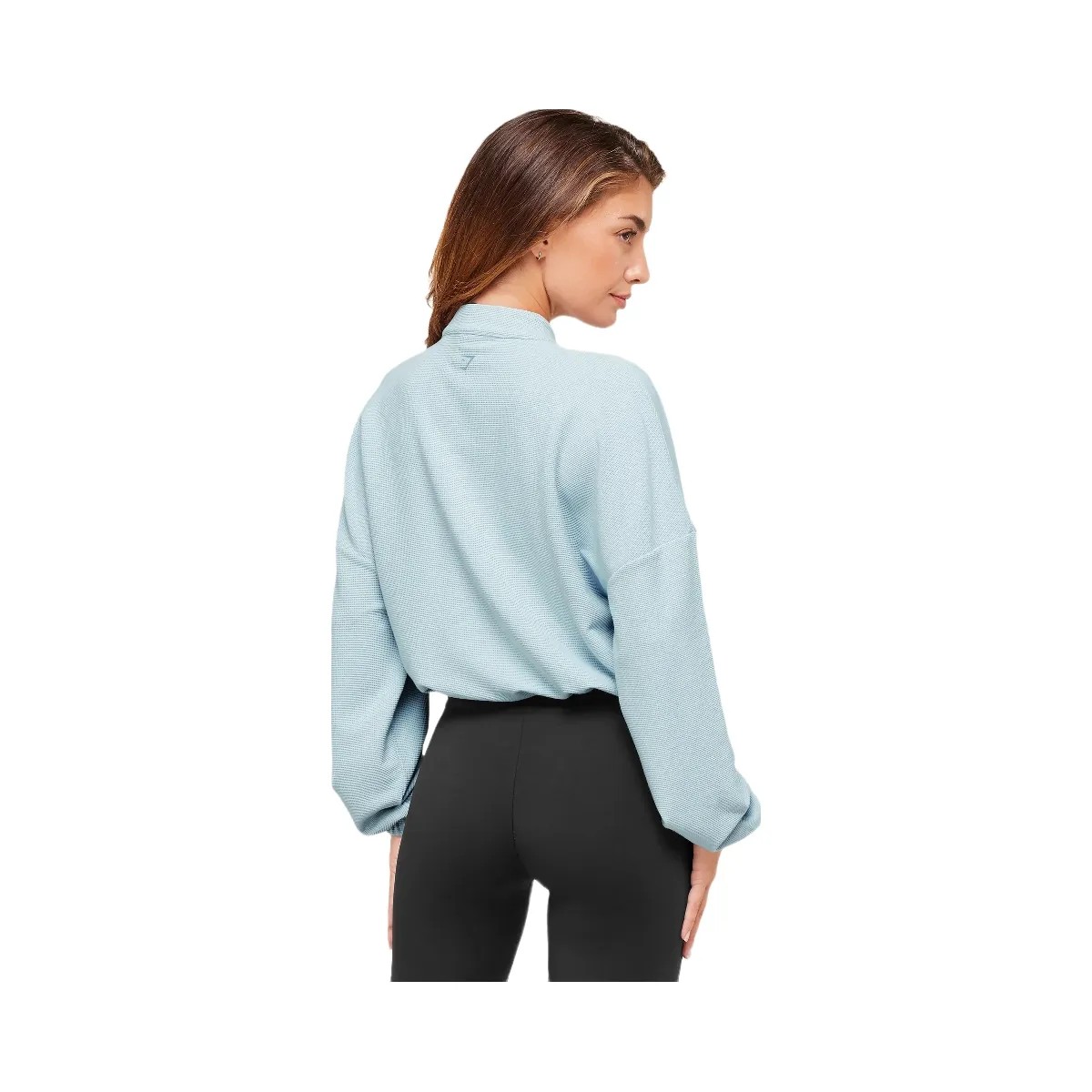 Gymshark Waffle Midi Zip Up Jacket - Smoke Blue - HypeFly India View 2