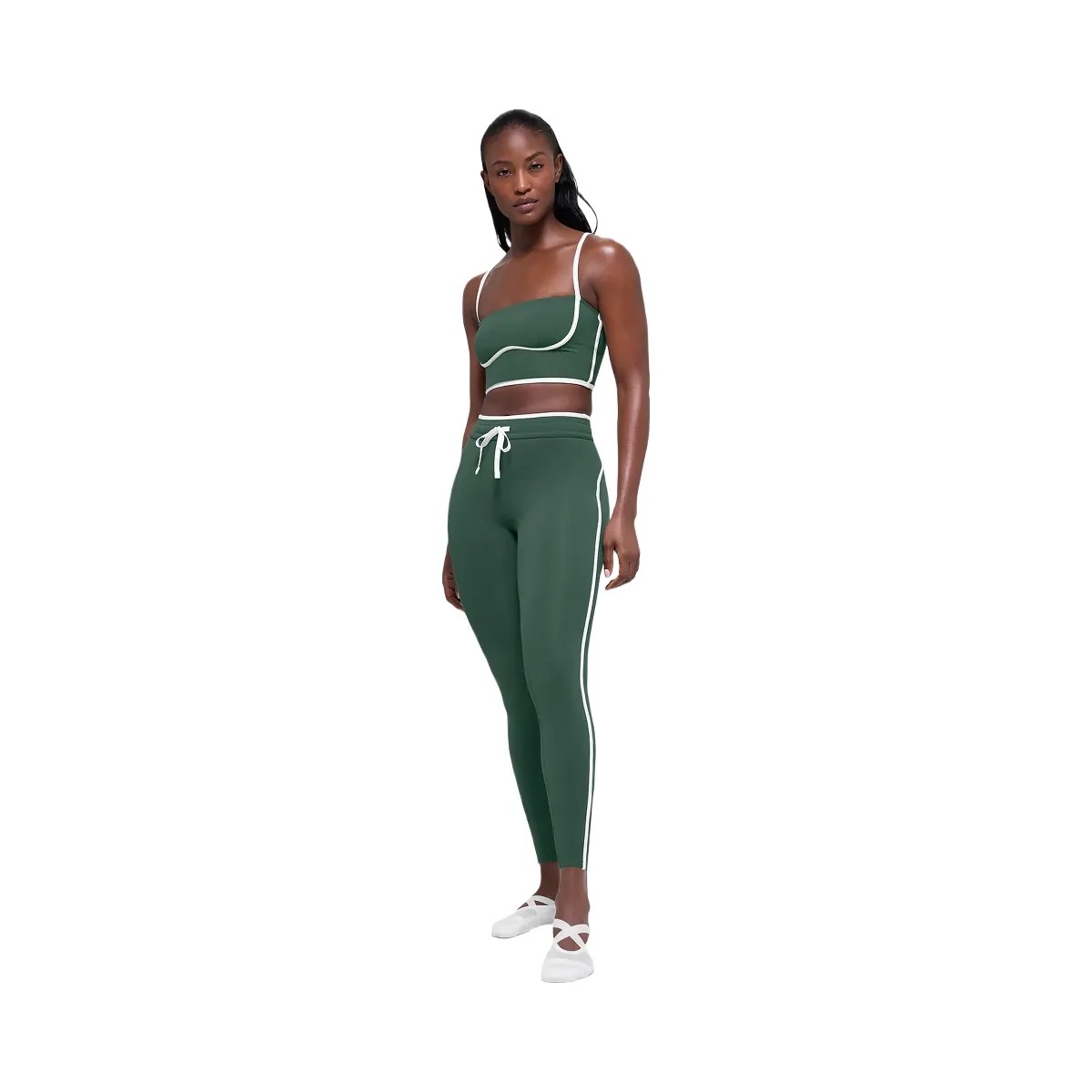 Alo Women's Airbrush High-Waist Race Pace 7/8 Legging - Clover Green/White - HypeFly India View 5