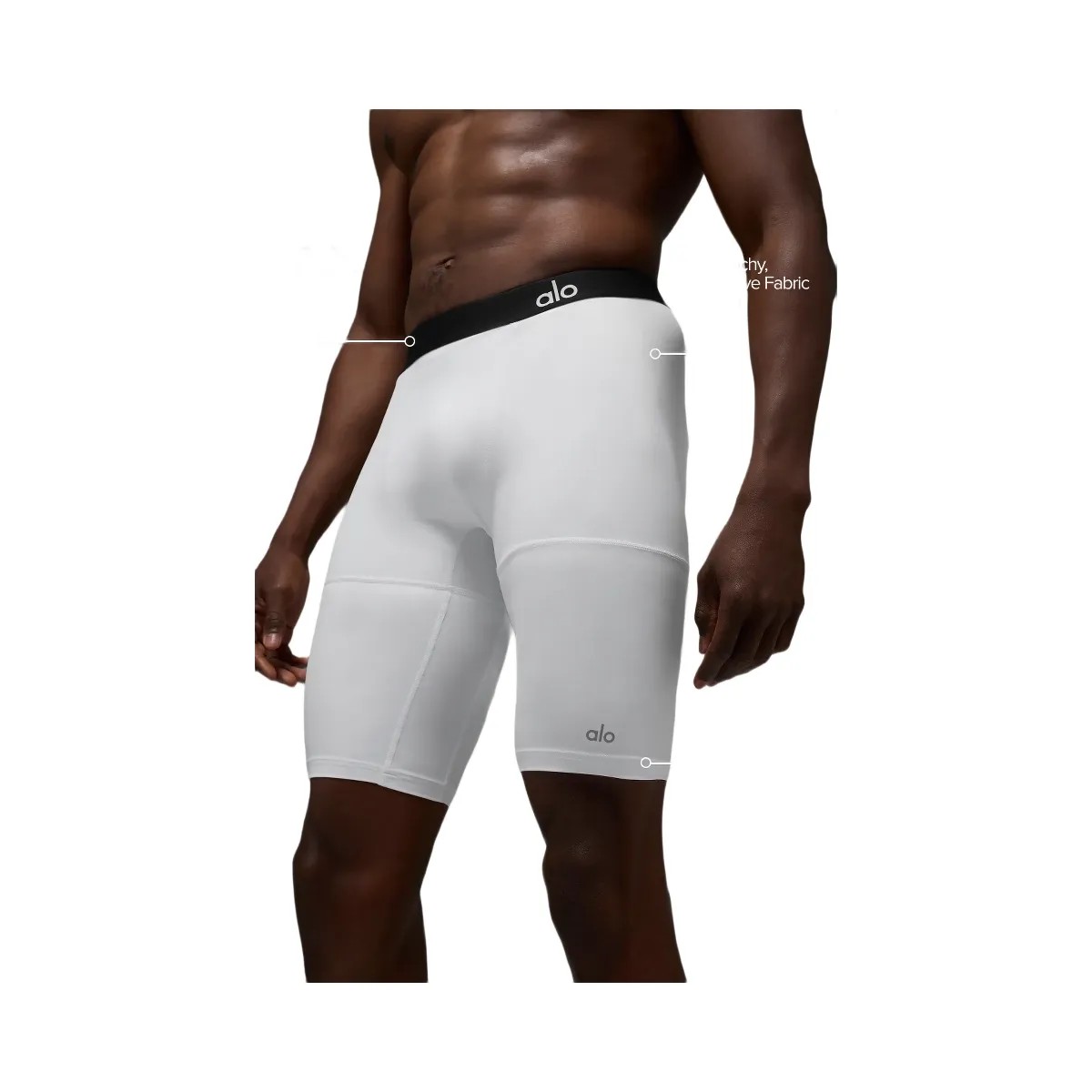 Alo Men's 9" Flight Compression Short - White - HypeFly India View 2