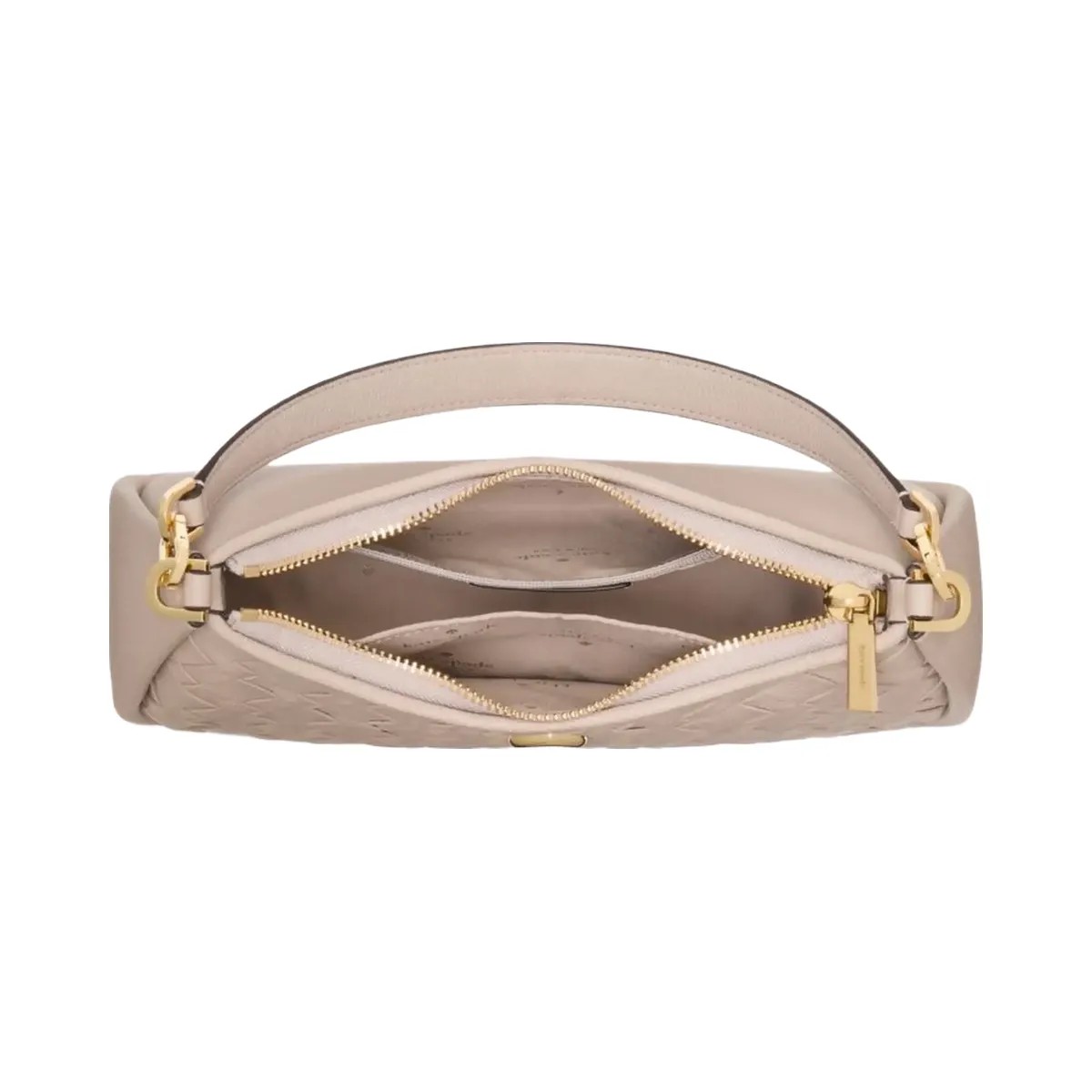 Kate Spade Kayla Woven Leather Small Convertible Shoulder Bag Cozy Grey - HypeFly India View 5