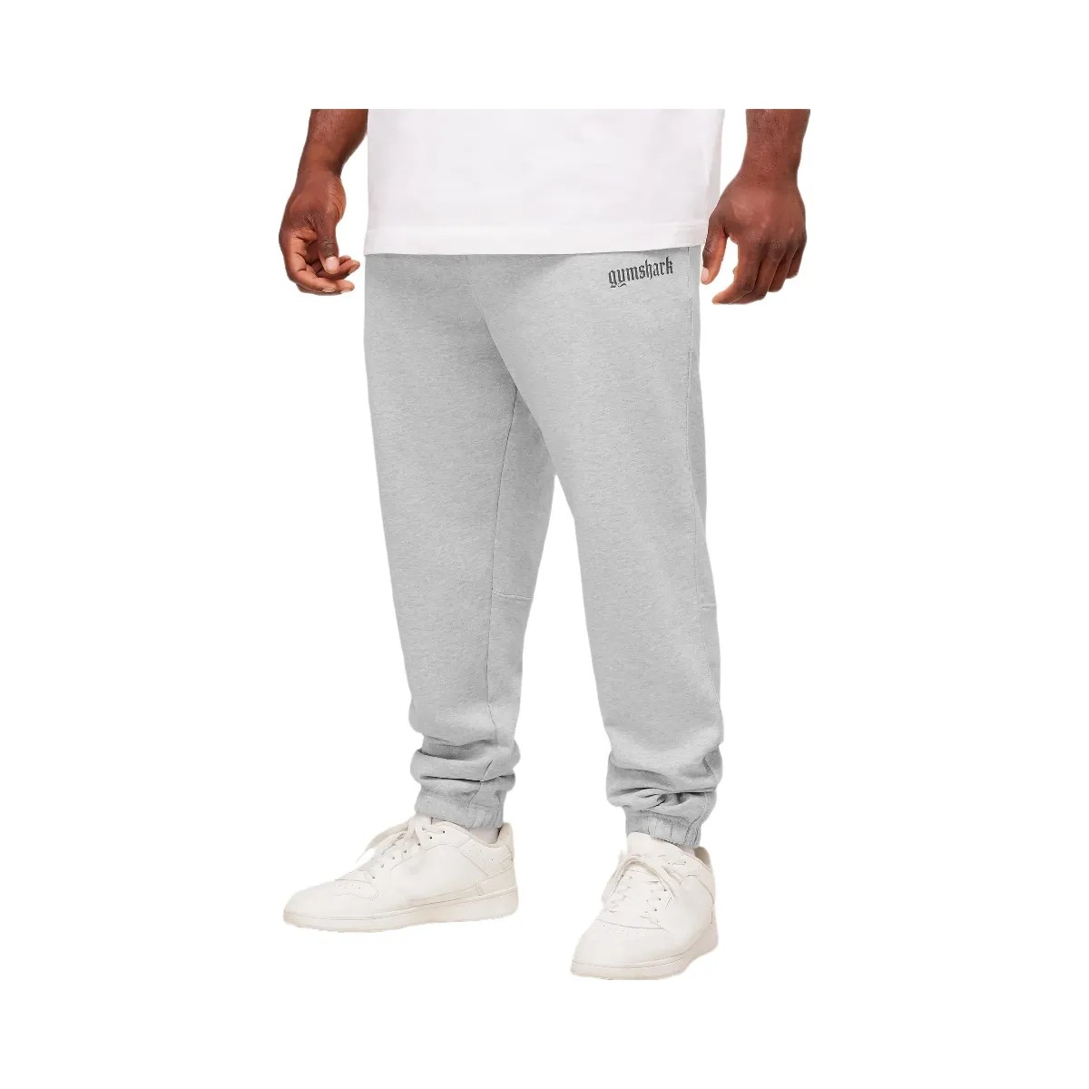 Gymshark Olde English Joggers - Soft Grey Marl - HypeFly India View 2