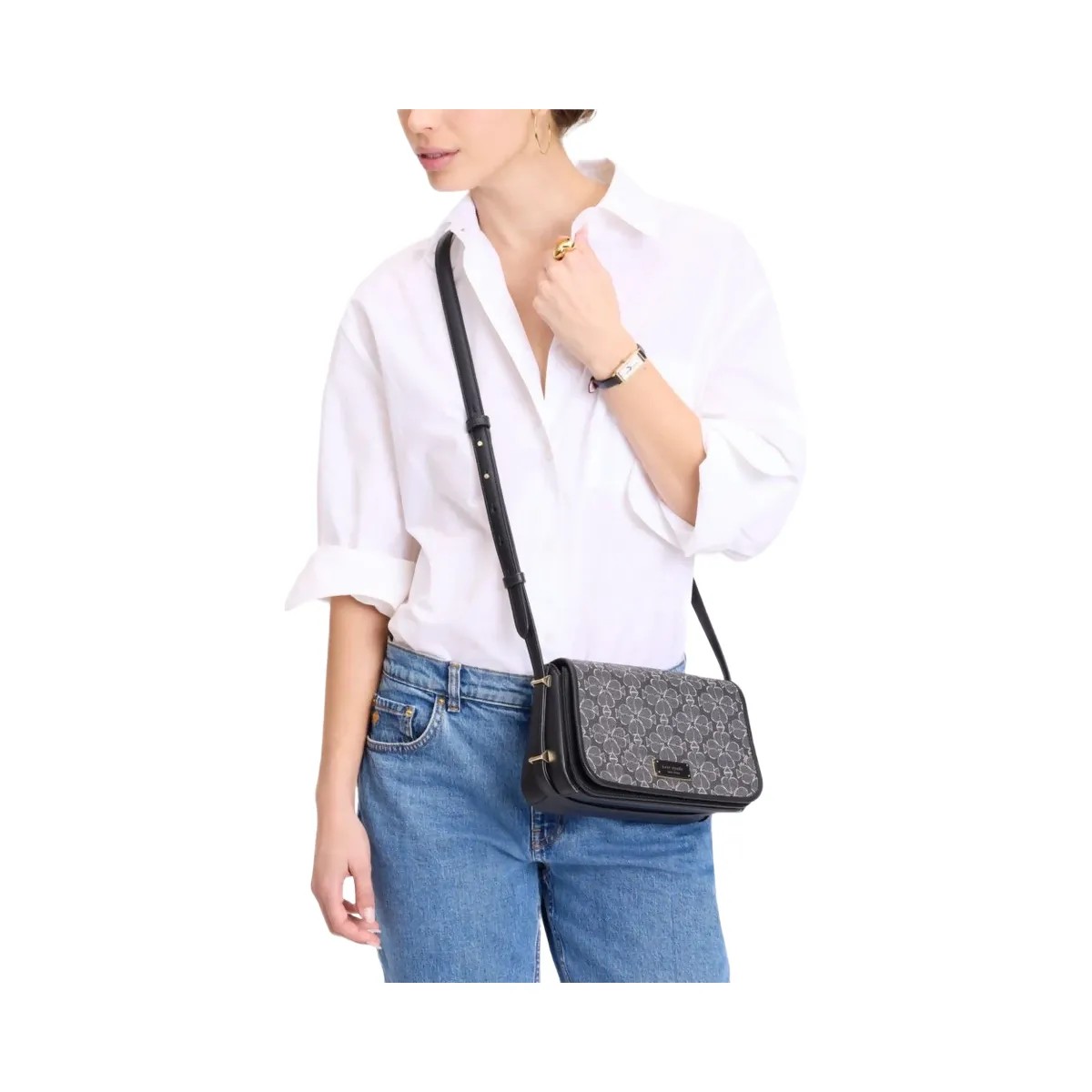 Kate Spade Liv Spade Flower Crossbody Bag Black Multi - HypeFly India View 2