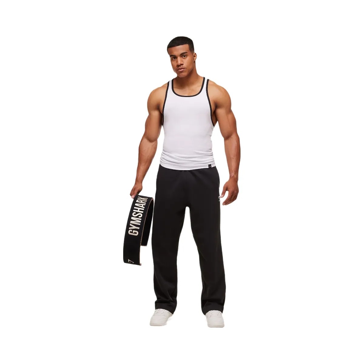 Gymshark Ribbed Tank 1PK - White/Black - HypeFly India View 4
