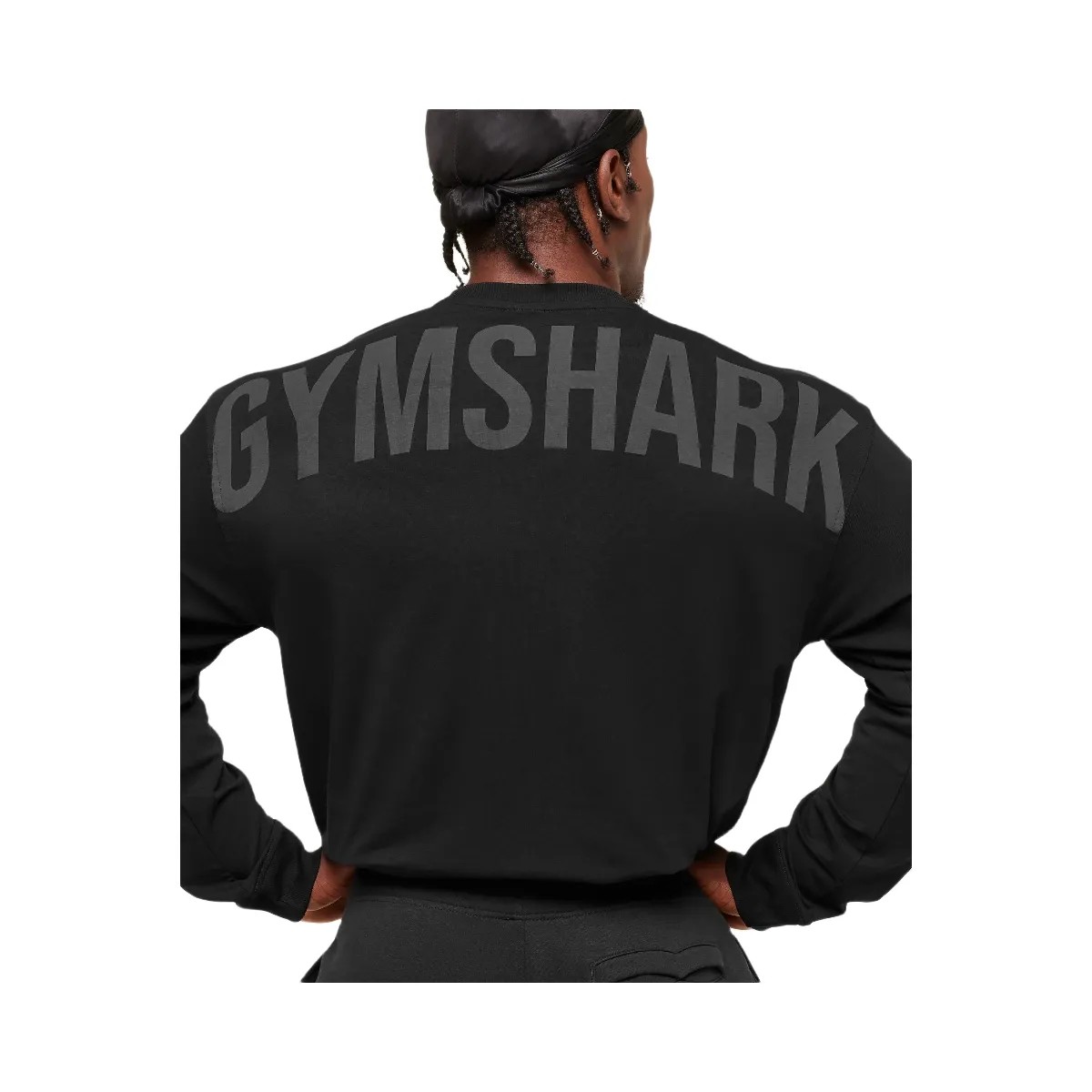 Gymshark Power Long Sleeve T-Shirt - Black/Asphalt Grey - HypeFly India View 4