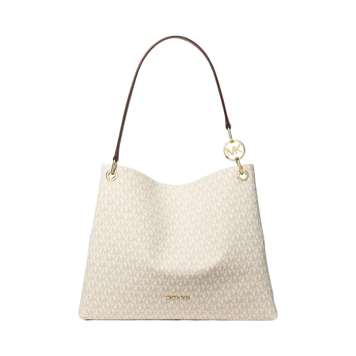 Michael Kors Christina Large Signature Logo Shoulder Bag Vanilla - HypeFly India View 1