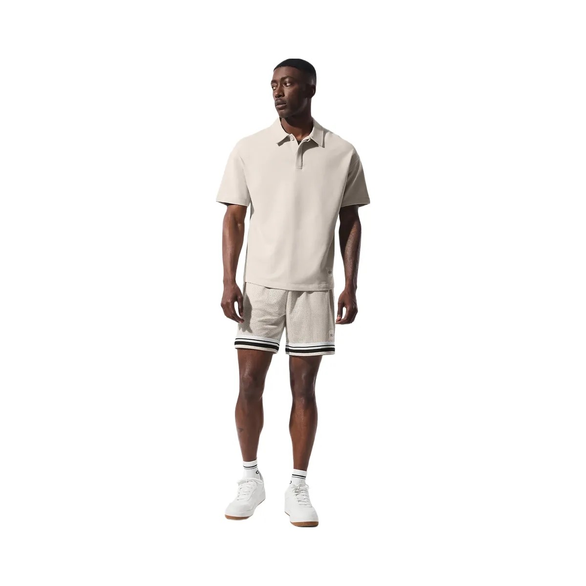 Alo Men's 7" Key Mesh Basketball Short - Bone - HypeFly India View 1