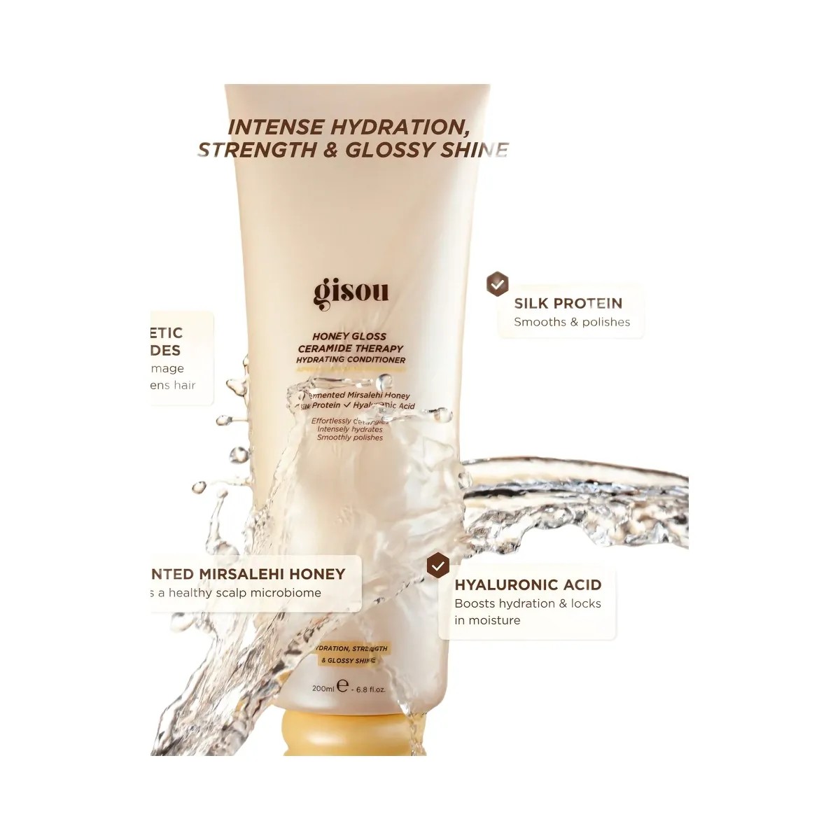 Gisou Honey Gloss Ceramide Therapy Hydrating Conditioner - HypeFly India View 6