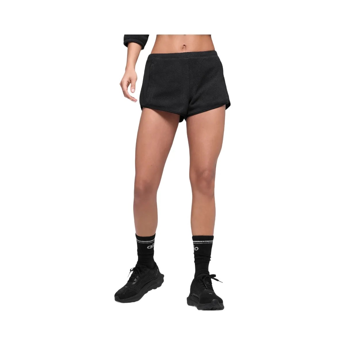Alo Women's Polar Fleece Retreat Short - Black - HypeFly India View 1