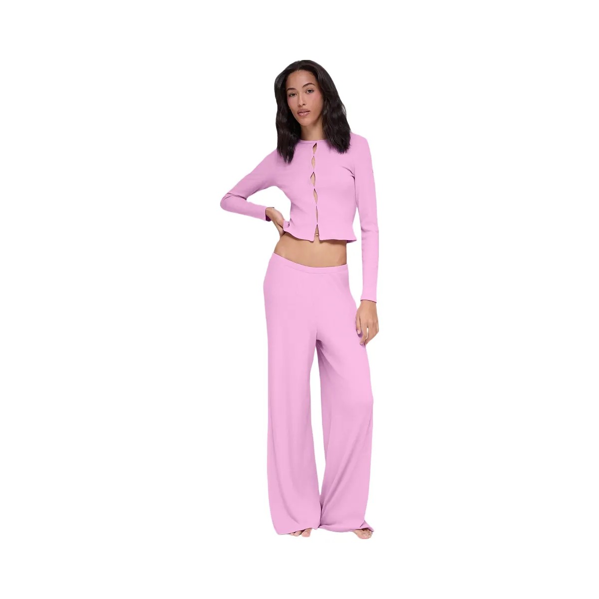 Alo Women's Dreamlight Long Sleeve Top - Candy Heart Pink - HypeFly India View 1