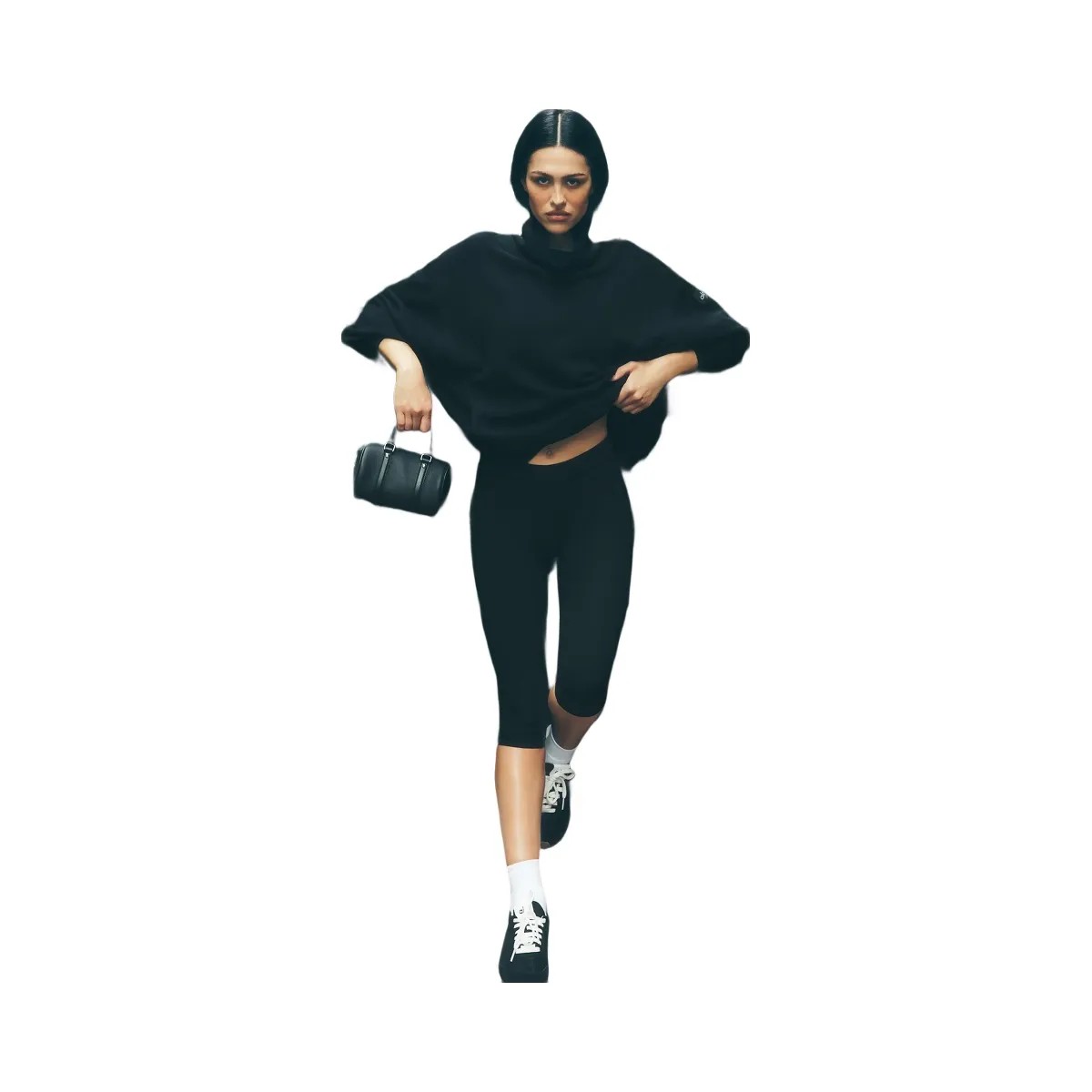 Alo Women's Alosoft High-Waist Iconic 90's Capri - Black - HypeFly India View 5