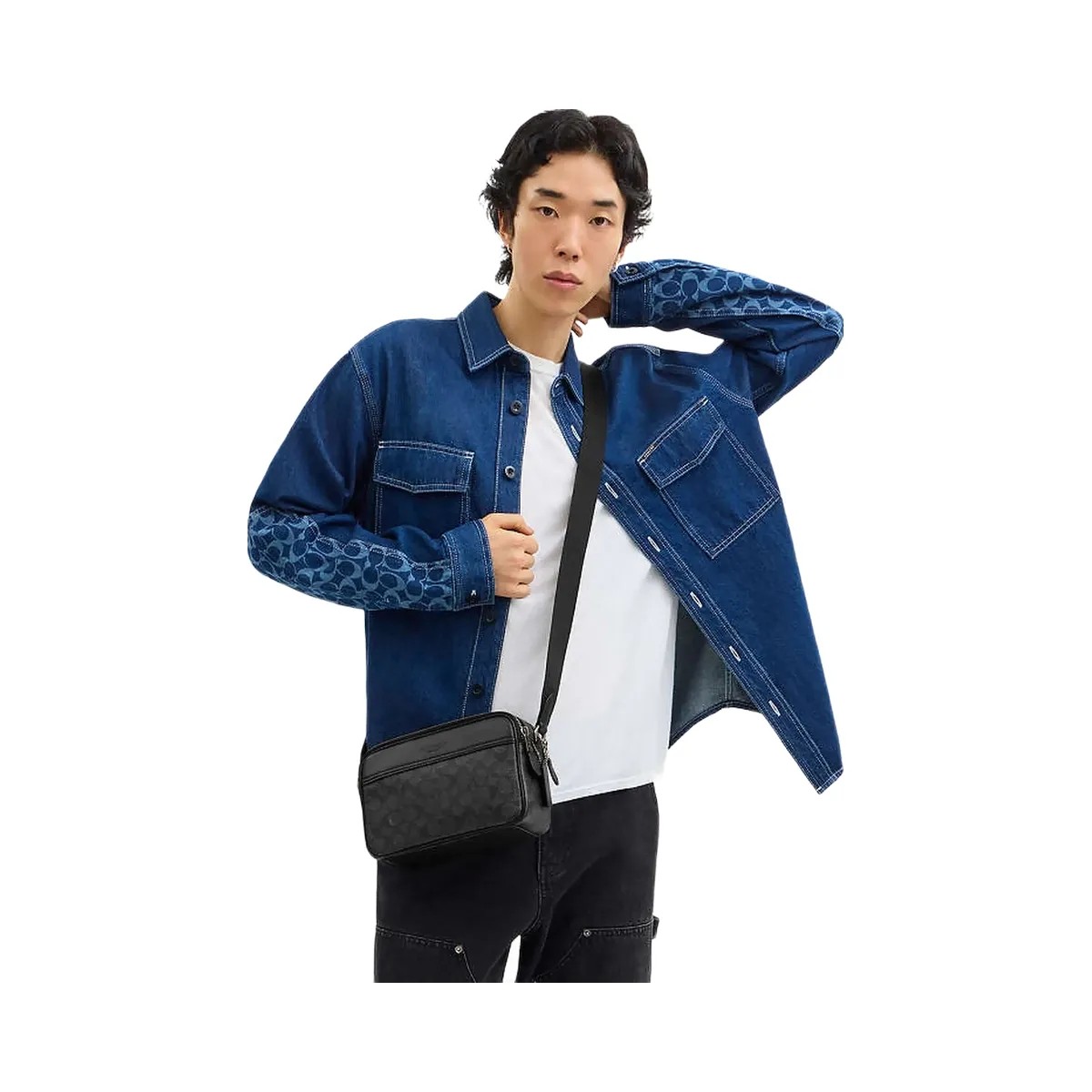 Coach Graham Crossbody Bag In Signature Canvas Signature Canvas-Gunmetal-Charcoal-Black - HypeFly India View 2