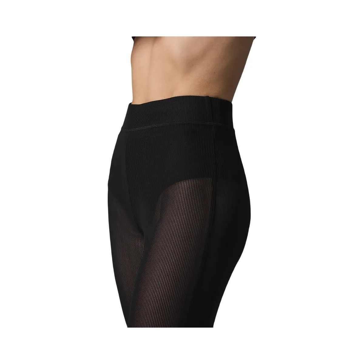 Alo Women's Striped Mesh Tropical Nights Flare Pant - Black - HypeFly India View 4