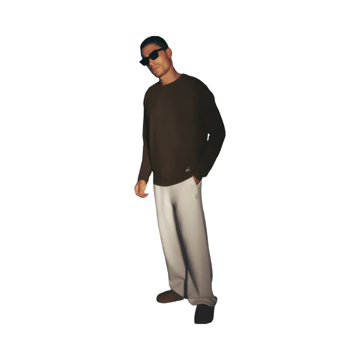 Alo Men's Scholar Straight Leg Sweatpant - Ivory - HypeFly India View 5