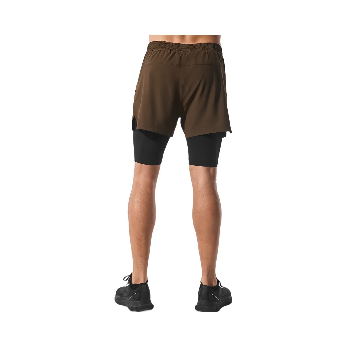 Alo Men's 5" Revival 2-in-1 Short - Espresso/Black - HypeFly India View 4