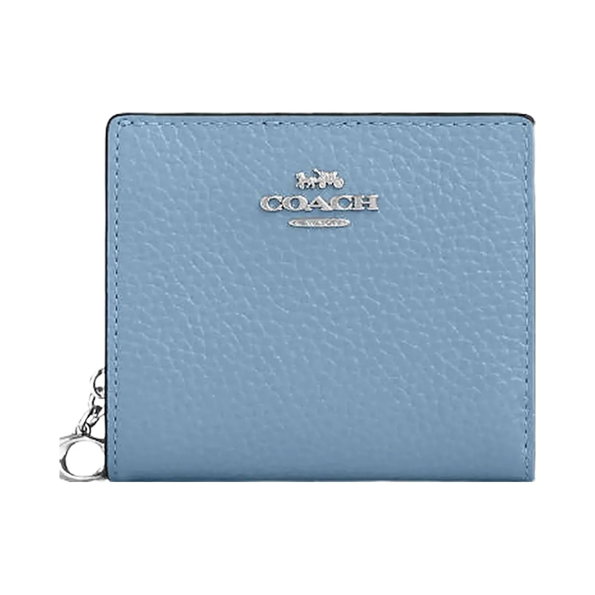 Coach Snap Wallet Pebbled Leather-Silver-Pool - HypeFly India View 4