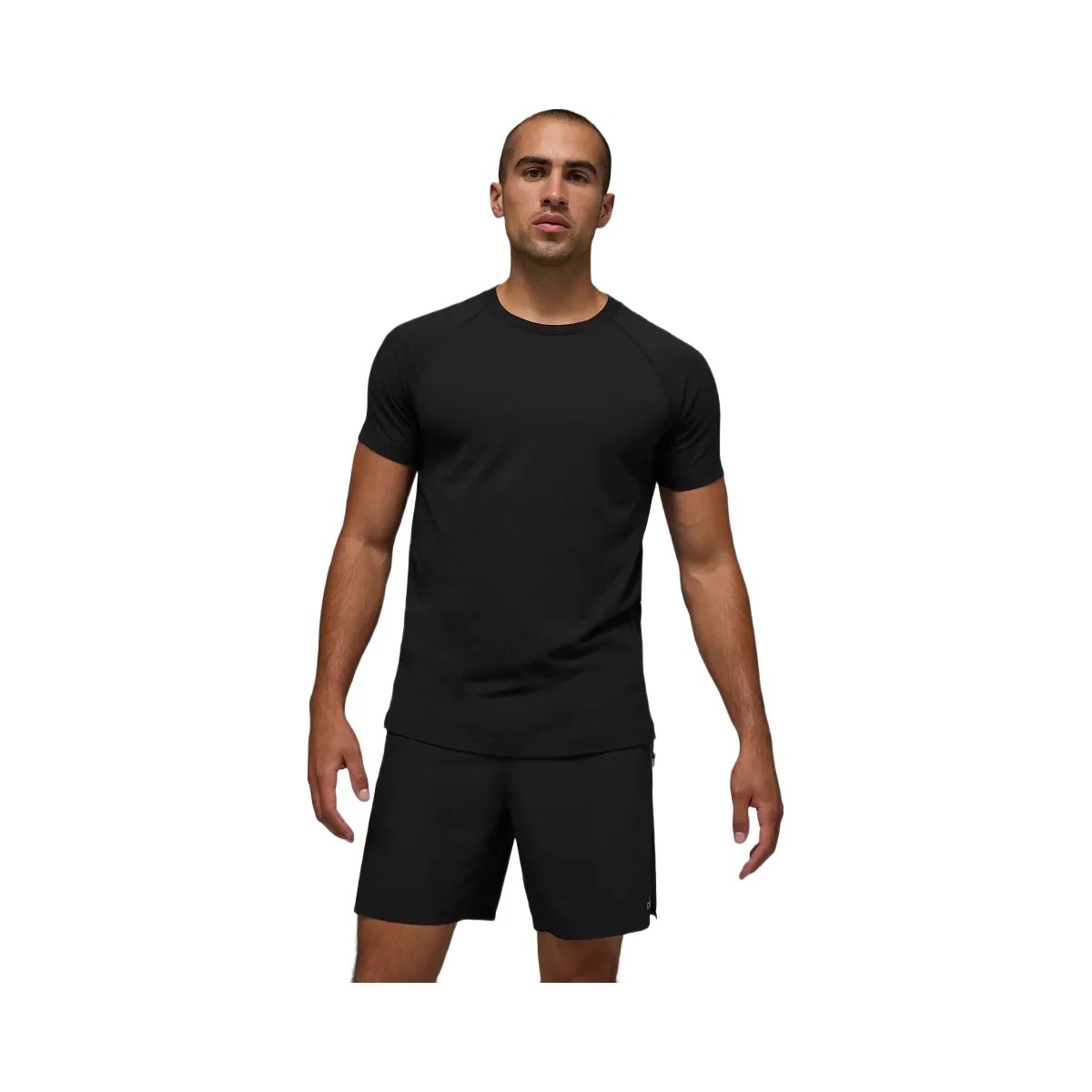 Alo Men's ALO Vapor Crewneck Short Sleeve - Black - HypeFly India View 1