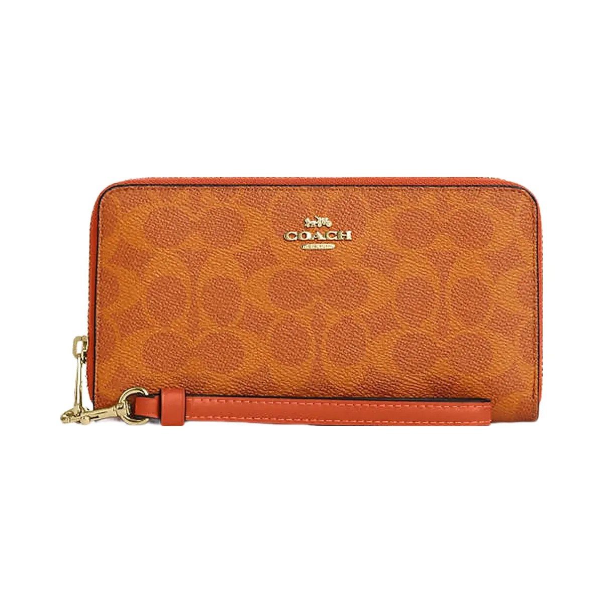 Coach Long Zip Around Wallet In Signature Canvas Signature Canvas-Im-Bright Canyon - HypeFly India View 3