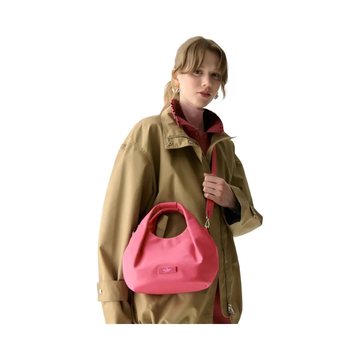 Kate Spade Carter Nylon Small Pleated Crossbody Rose Oil - HypeFly India View 2