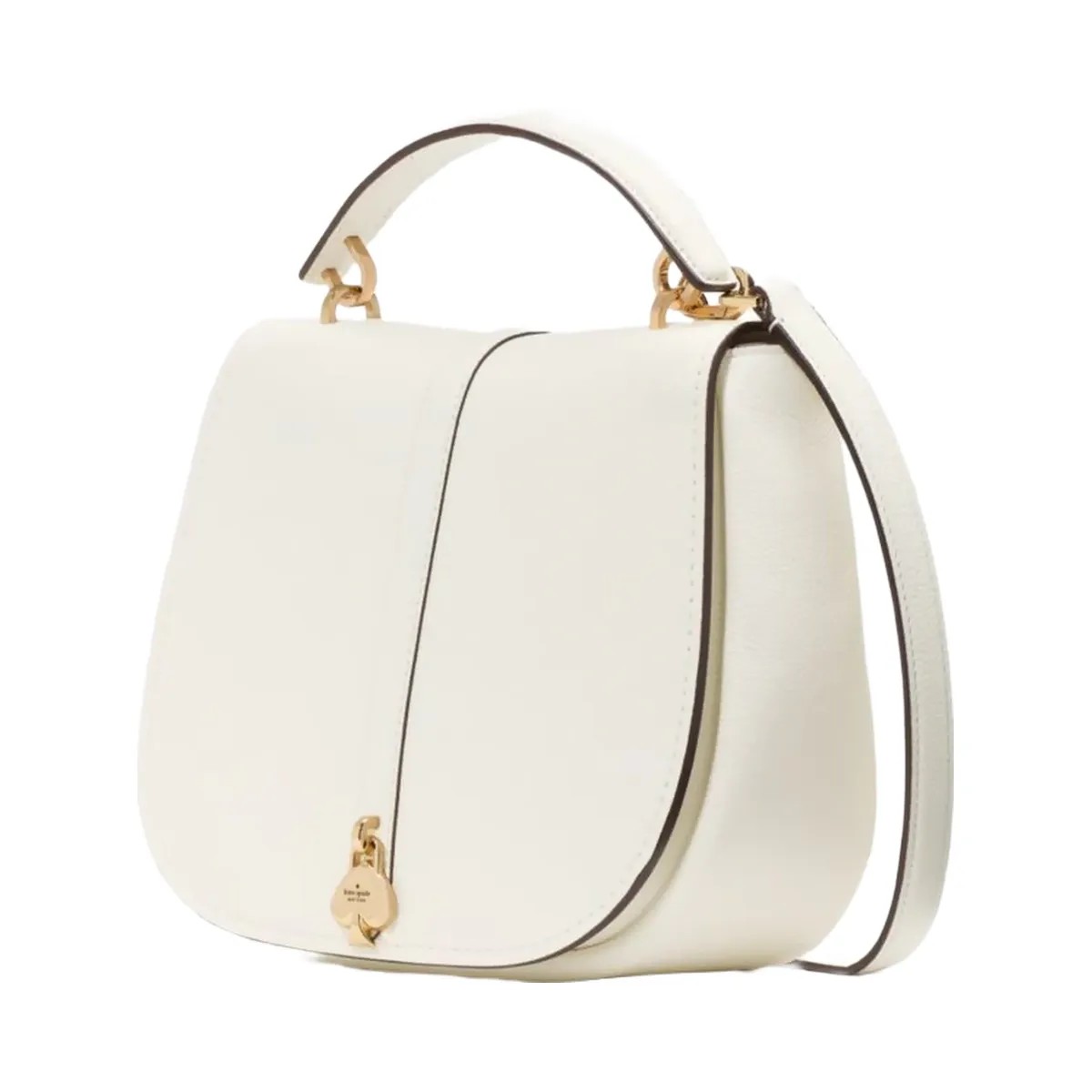 Kate Spade Kayla Pebbled Leather Saddle Bag Meringue - HypeFly India View 3