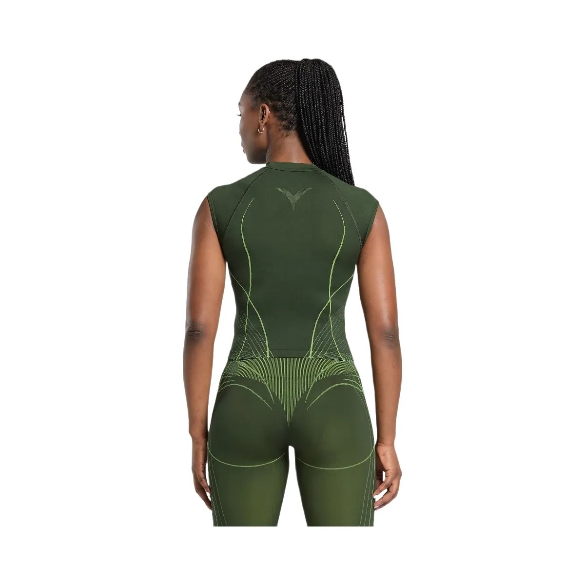Gymshark Apex Seamless Midi T-Shirt - Trail Green/Energy Gelato Green - HypeFly India View 2