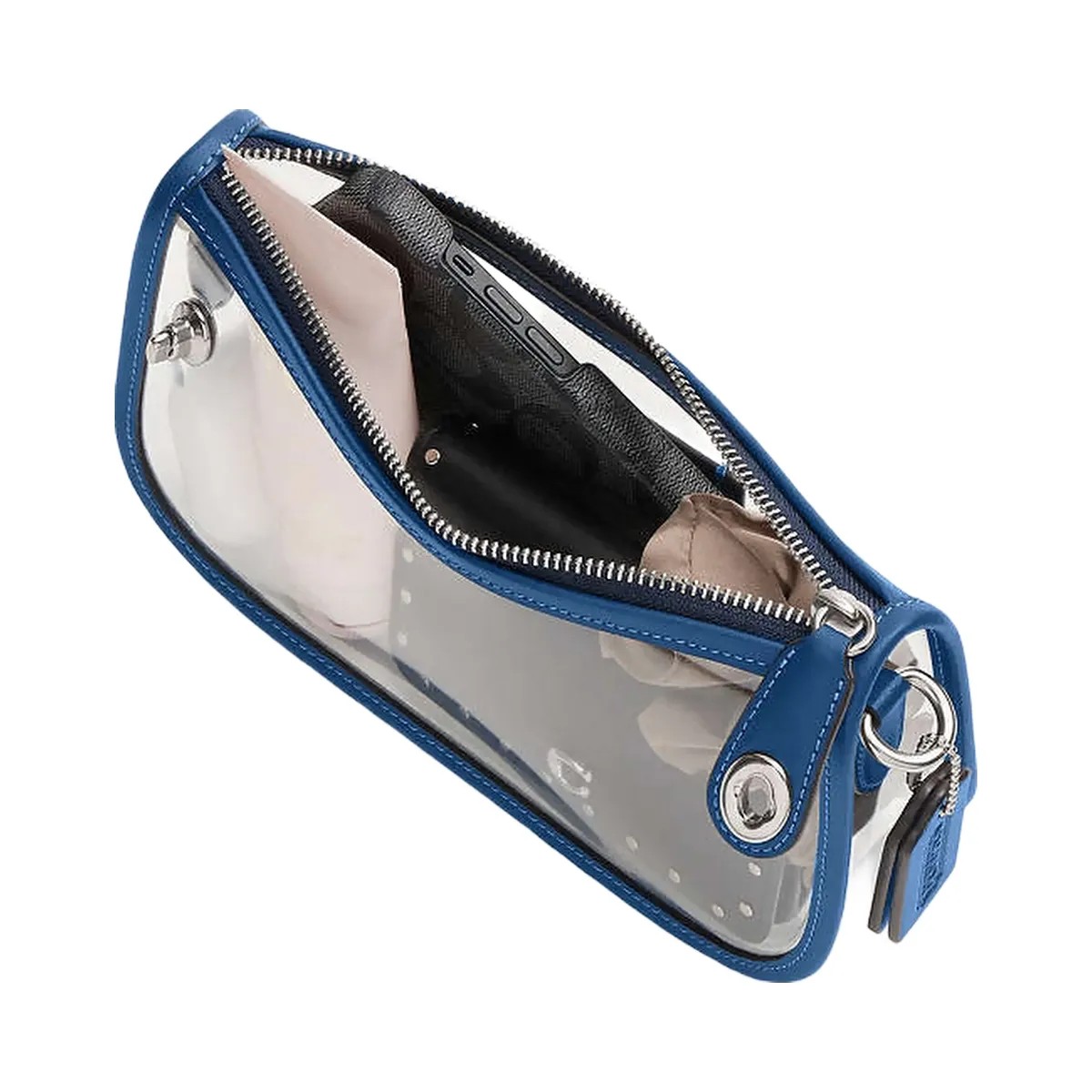 Coach Stadium Swinger Bag Signature Canvas-Silver-True Blue - HypeFly India View 3