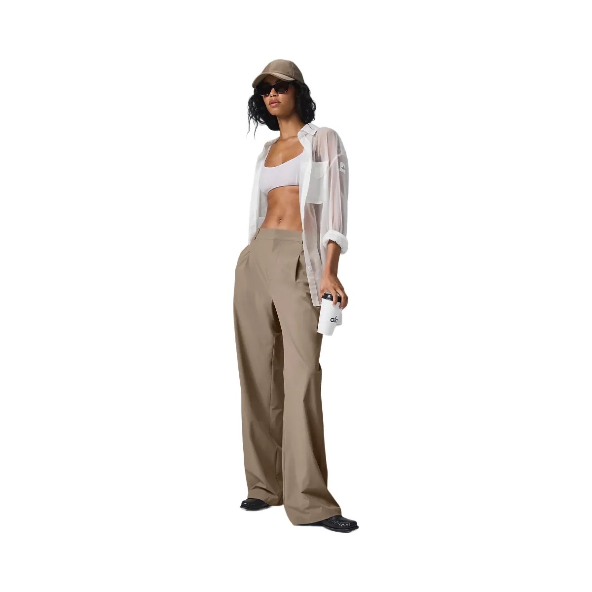 Alo Women's High-Waist Pursuit Trouser (Long) - Gravel - HypeFly India View 5