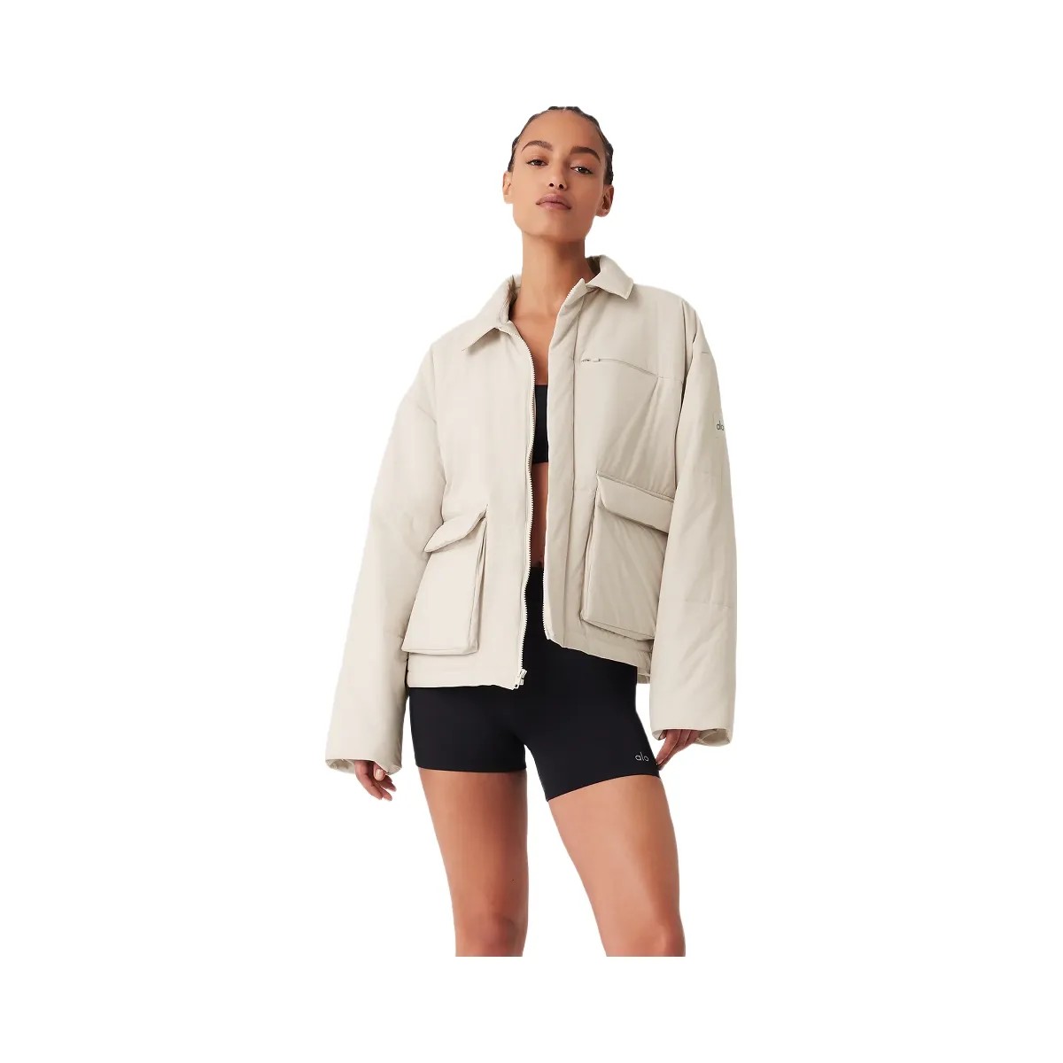 Alo Women's Voyage Utility Cargo Jacket - Bone - HypeFly India View 1