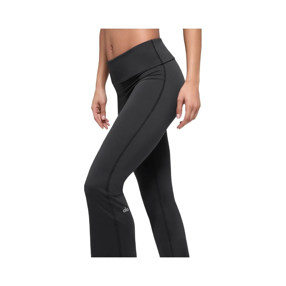 Alo Women's ALO Softsculpt Foldover Flare Legging - Black - HypeFly India View 3