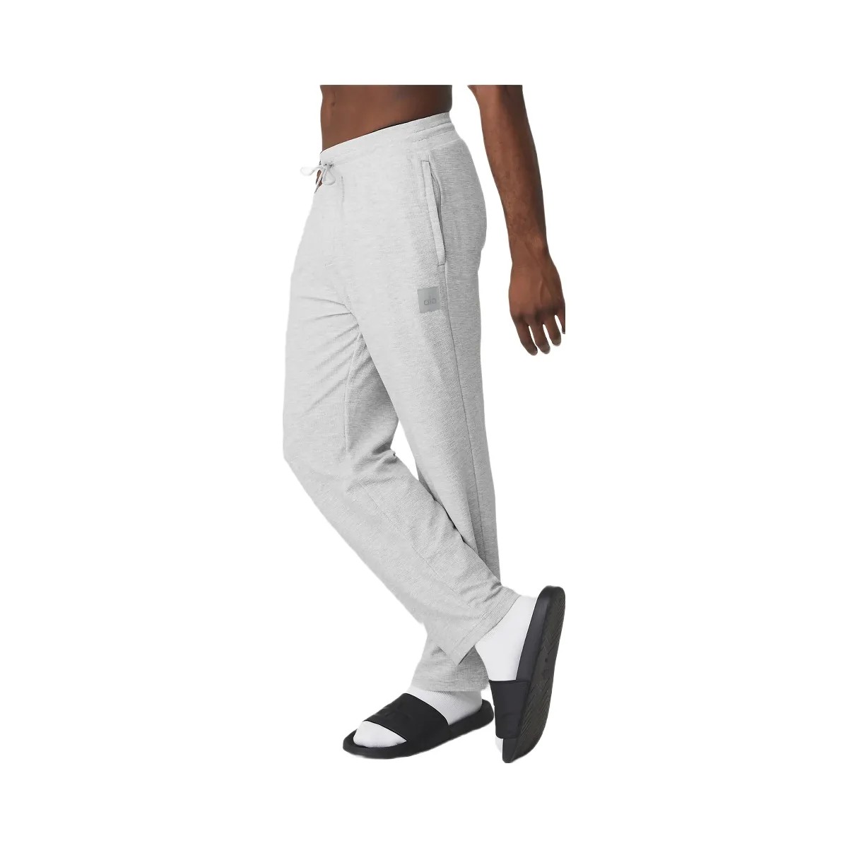 Alo Men's Micro Waffle Fast Break Sweatpant - Athletic Heather Grey - HypeFly India View 3